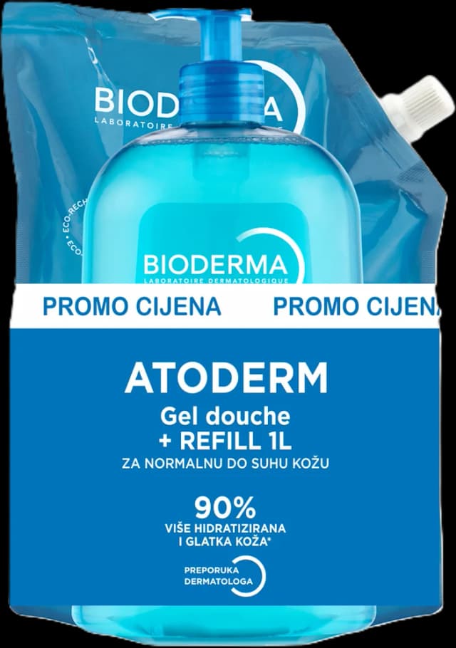 BIODERMA Atoderm gelza tuš.1L+refill 1L