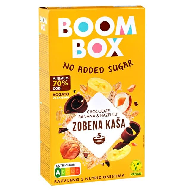 Zobena kaša čokolada, banana, lješnjak