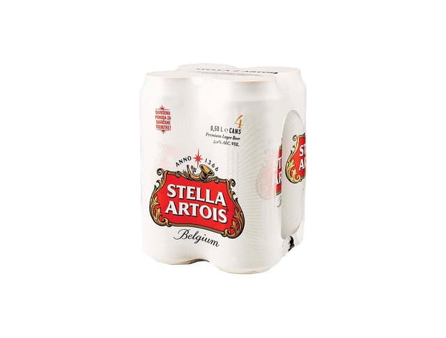 Pivo Stella Artois 4x0.5L limenka