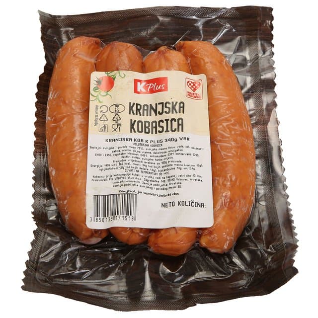 KOBASICA KRANJSKA K PLUS 340g VAK