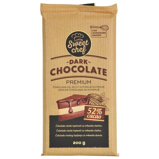 ČOKOLADA ZA KUHANJE 52% 200G SWEET CHEF