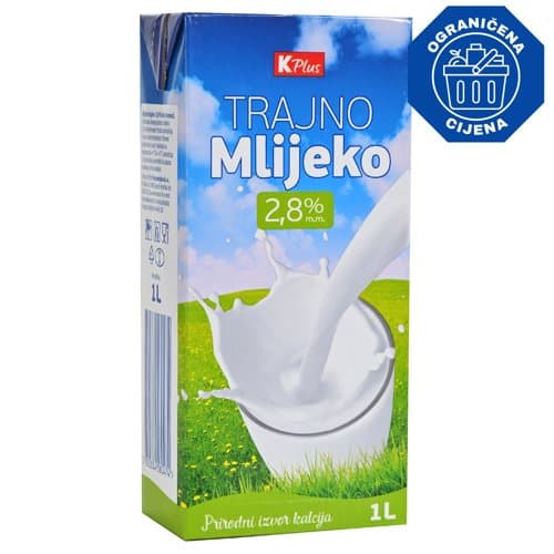 MLIJEKO K PLUS TRAJNO 2.8% 1L