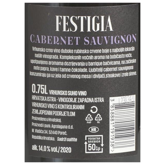 FESTIGIA Bijelo ili crno vrhunsko vino