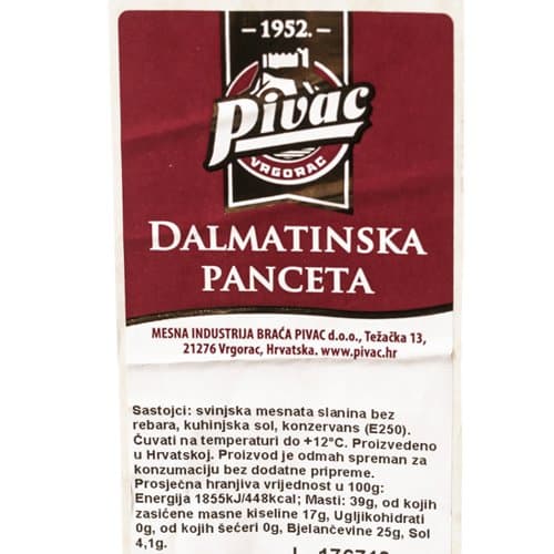 PANCETA DALMAT.PIVAC 200 g NAR