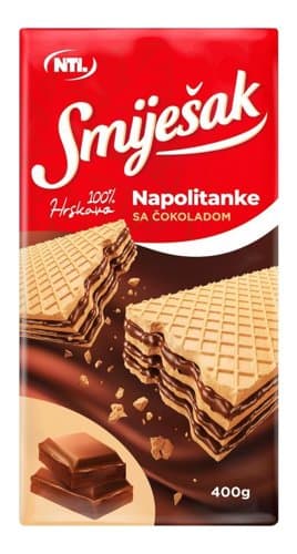NAPOLITANKE S MLIJEKOM I ČOKOLADOM 400 G SMIJEŠAK