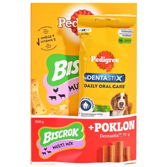 PEDIGREE BISCROK 500g+DENTASTIX 77g