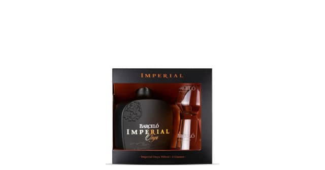 RUM BARCELO IMPERIAL ONYX 0,70 + 2 ČAŠE gift box (6)*