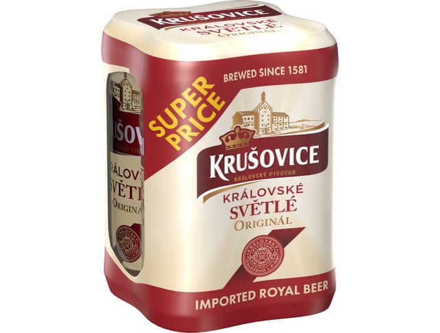 Pivo Krušovice Svetle 4x0,5l Limenka