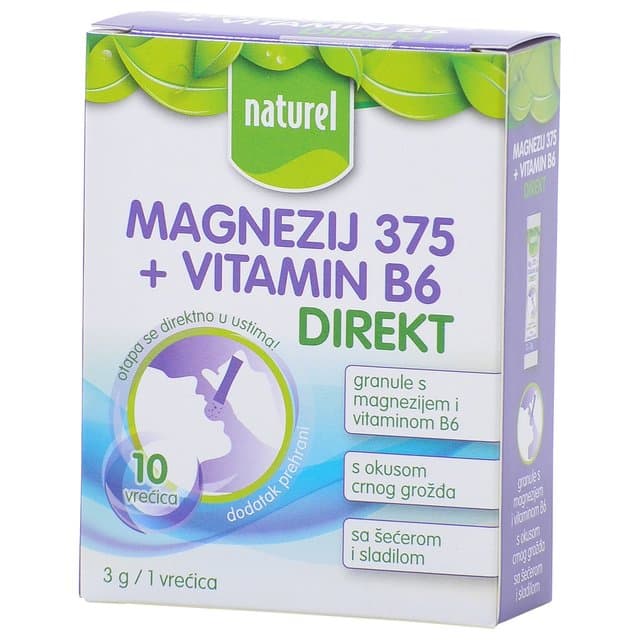Naturel Magnezij 375 + Vitamin B6 Direkt