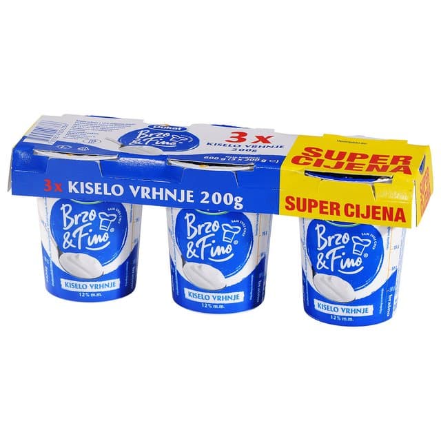 Kiselo vrhnje 12% mm 3x200g