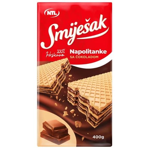 NAPOLITANKE S ČOKOLADOM 400 G SMIJEŠAK