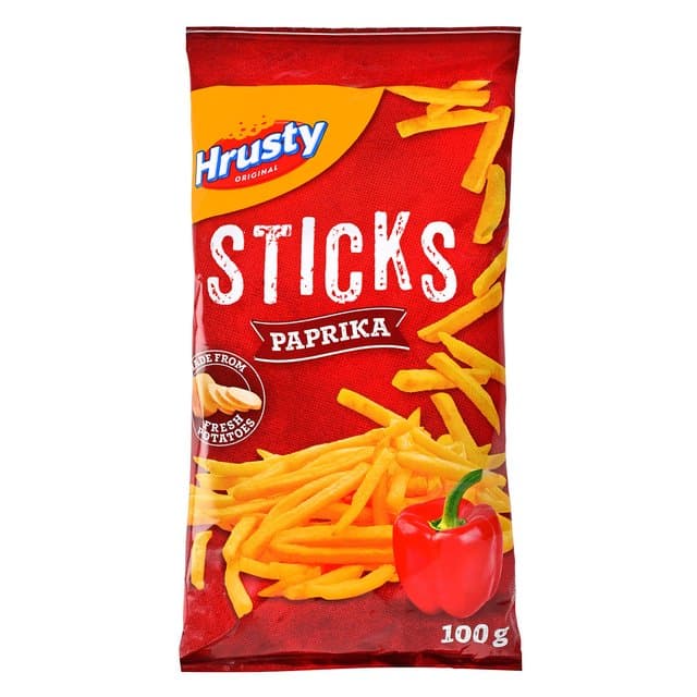 ČIPS HRUSTY STICKS PAPRIKA 100 g