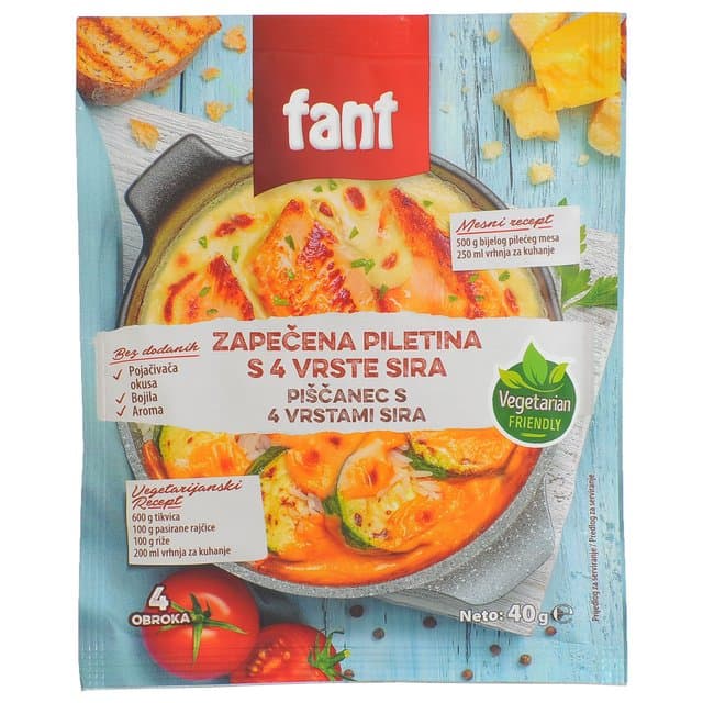 Fant za zapečenu piletinu s 4 sira
