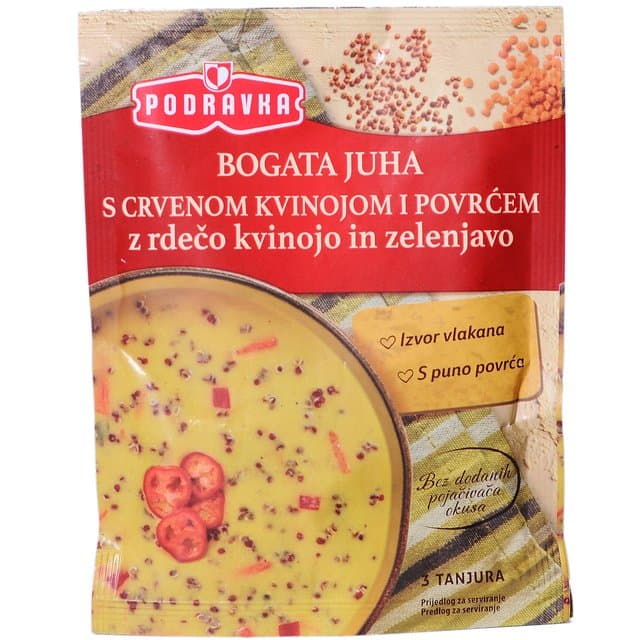 Bogata juha s crvenom kvinojom i povrćem