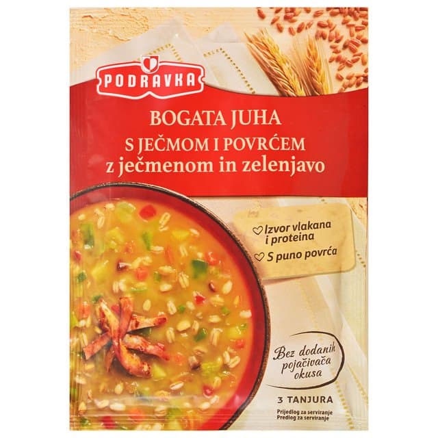 Juha bogata s ječmom i povrćem