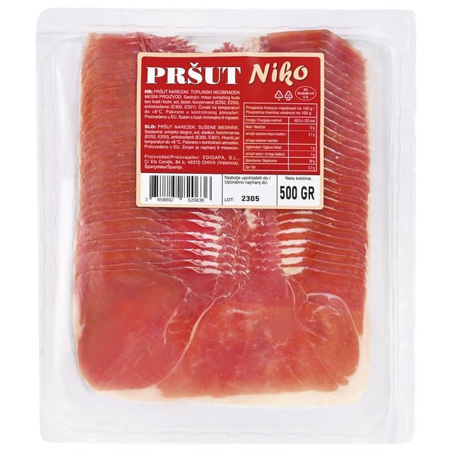 NIKO PRŠUT 500 g NAREZAK