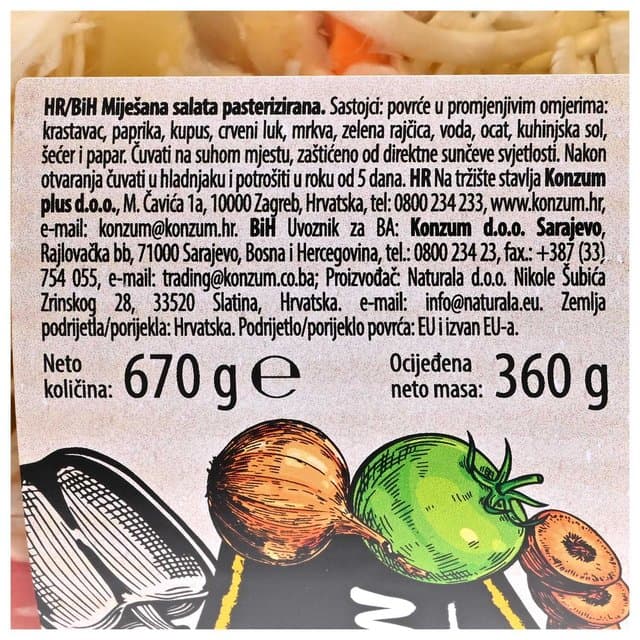 SALATA MIJEŠANA K PLUS 360g