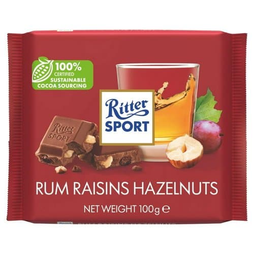 Čokolada Ritter Sport Rum/Lješnjak/Grožđe