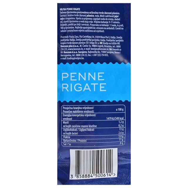 TJEST SIMPLY PASTA PENNE RIGATE 500g